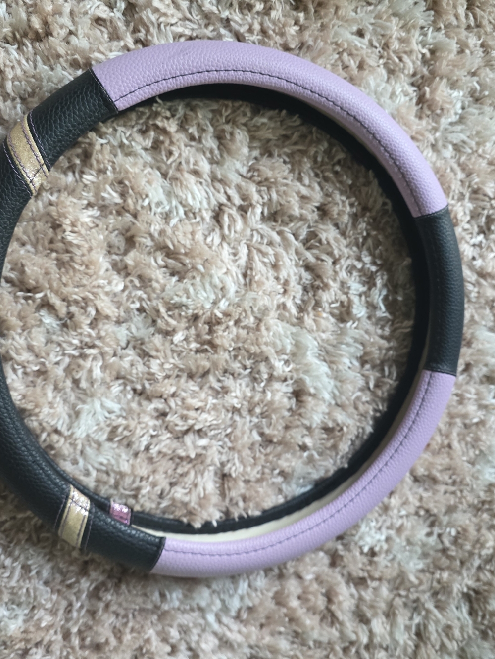 Women's Steering Wheel Cover - Lavender and Black